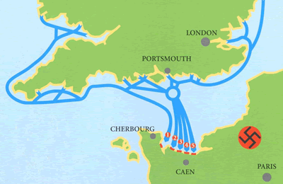 Map of D day landings