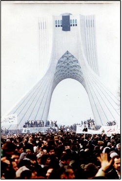 Asura demonstration in freedom square, Tehran, during 1979 Iranian revolution