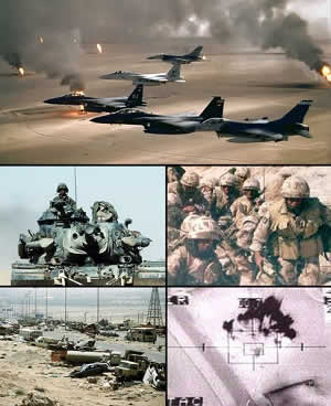Gulf War photo collage. Via Wikimedia Commons