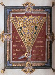 11th century Tyniec Sacramentary manuscript was written with gold on purple background. 