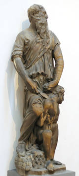 Sculpture of Abraham about to sacrifice Isaac by Donatello