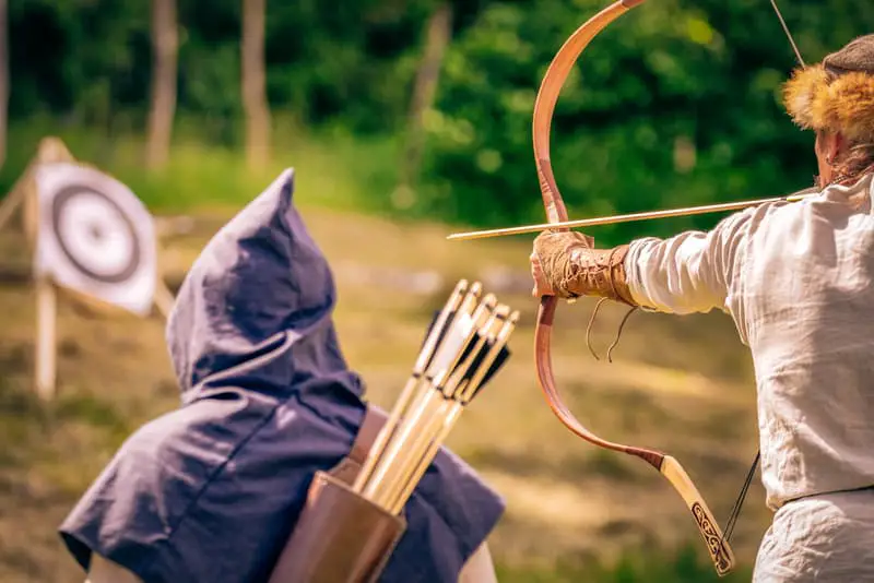 Archery practice.